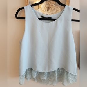 Zara blue lace blouse